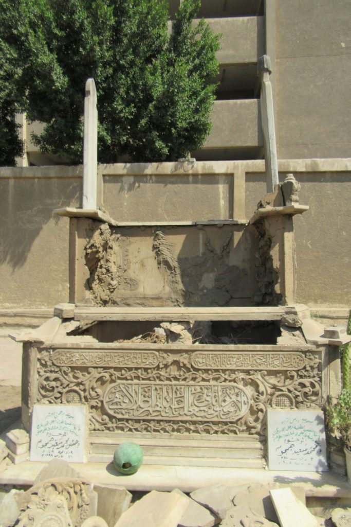 Marble cenotaph, W side