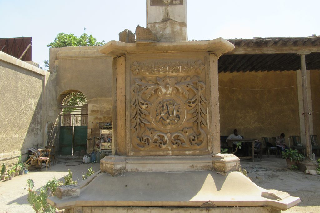 Marble cenotaph, detail, N side