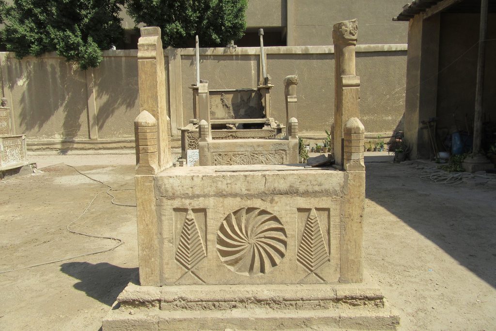 Limestone cenotaph, looking E